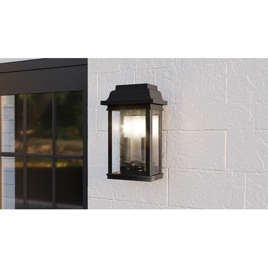 Berkley Outdoor Lantern, Mottled Black/Clear
