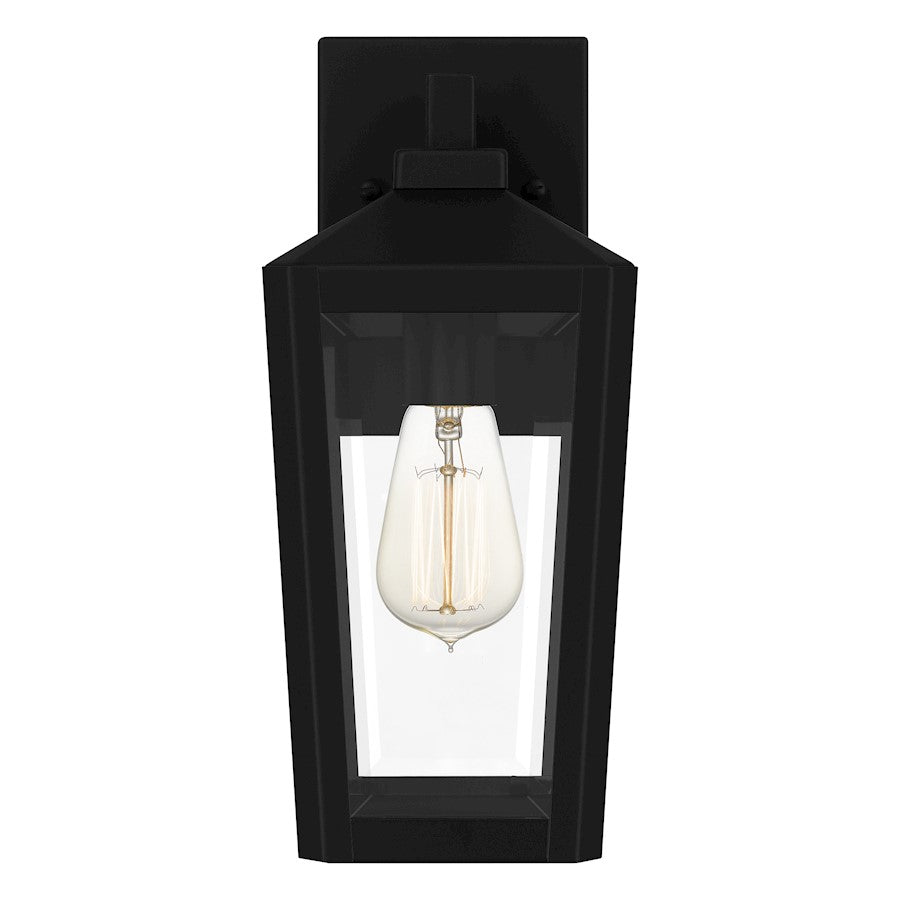 Blomfield 1 Light Outdoor Lantern, Matte Black/Beveled