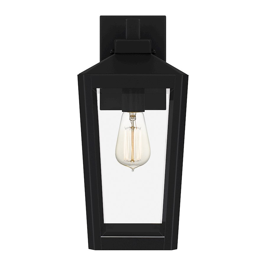 Blomfield 1 Light Outdoor Lantern, Matte Black/Beveled