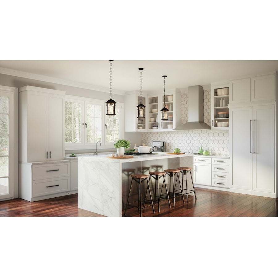 Brampton 1 Light Mini Pendant, Matte Black/Clear