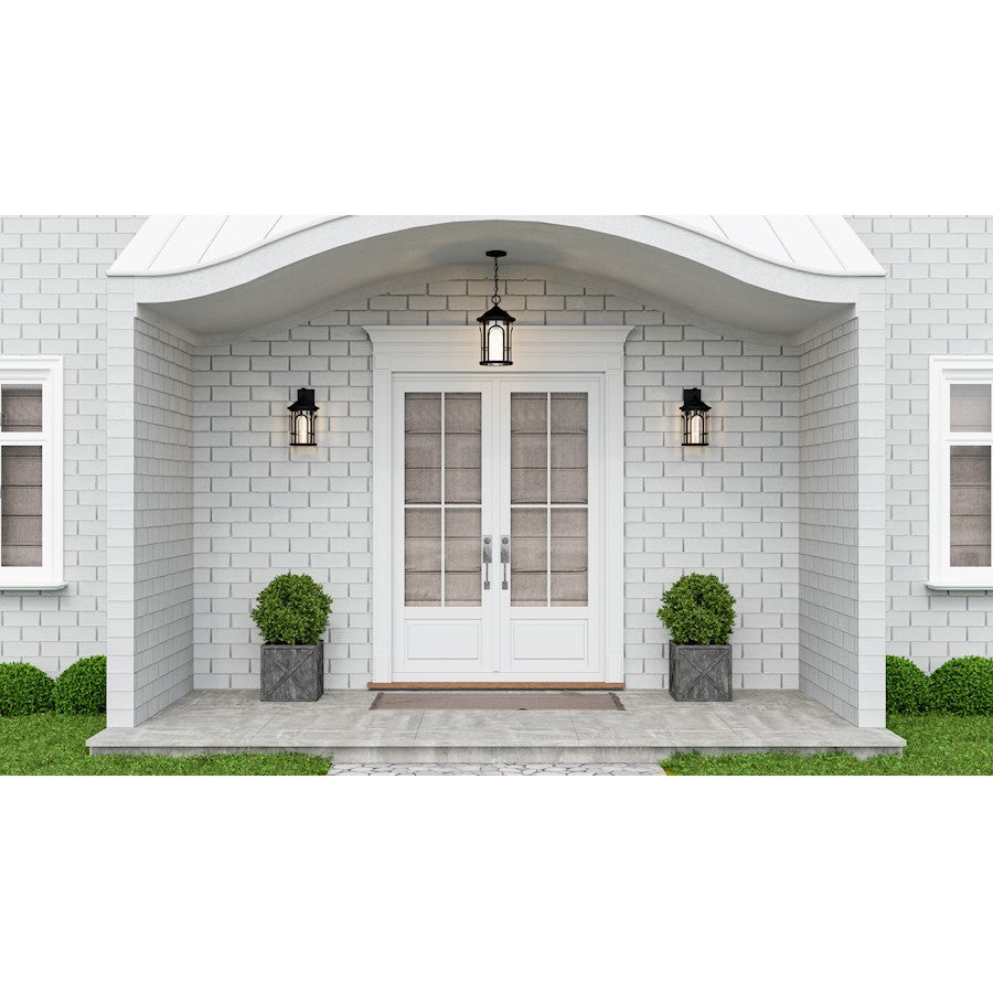 Brampton 1 Light Mini Pendant, Matte Black/Clear