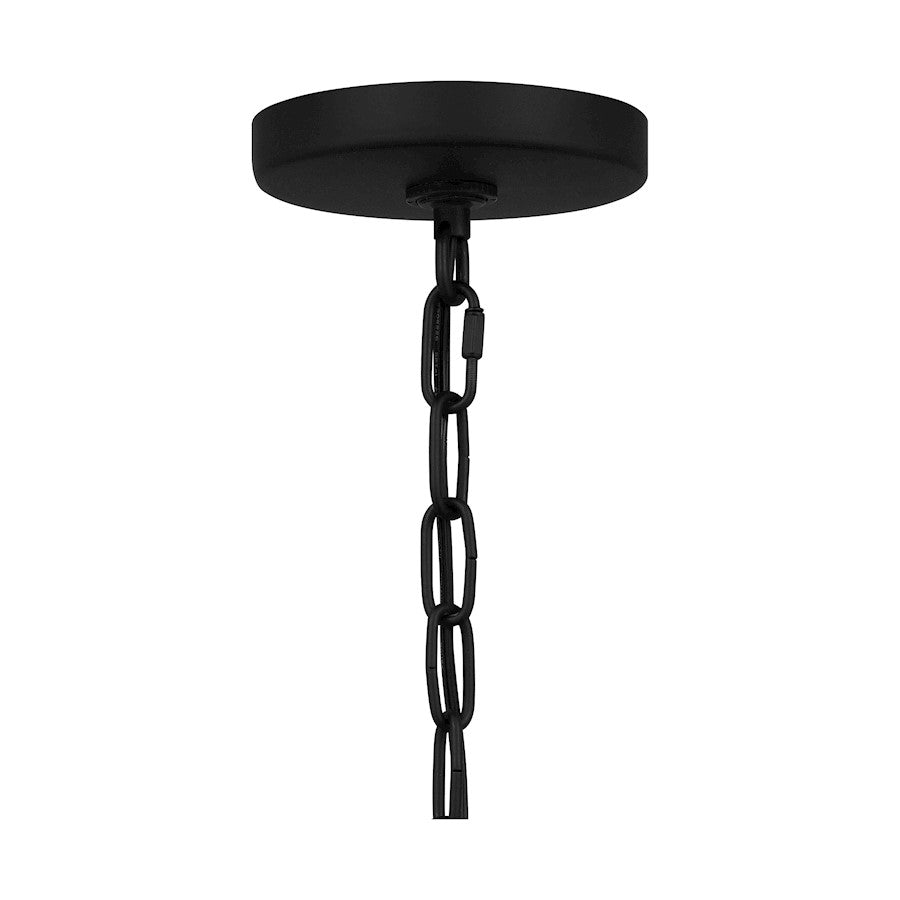 Brampton 1 Light Mini Pendant, Matte Black/Clear