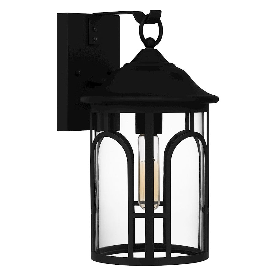 Brampton 1 Light Outdoor Lantern, Matte Black/Clear