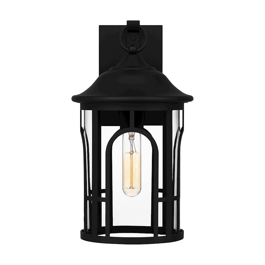 Brampton 1 Light Outdoor Lantern, Matte Black/Clear