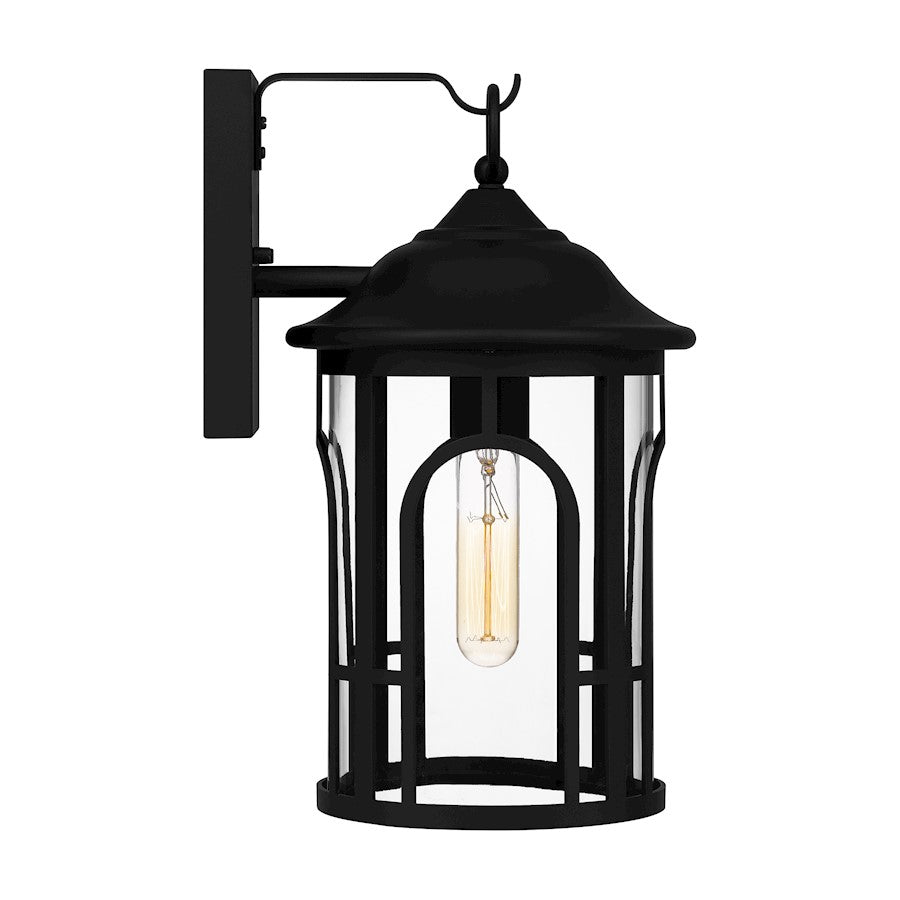 Brampton 1 Light Outdoor Lantern, Matte Black/Clear