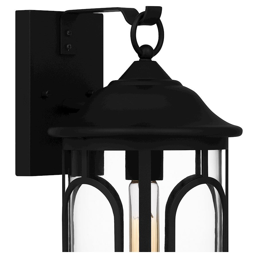 Brampton 1 Light Outdoor Lantern, Matte Black/Clear