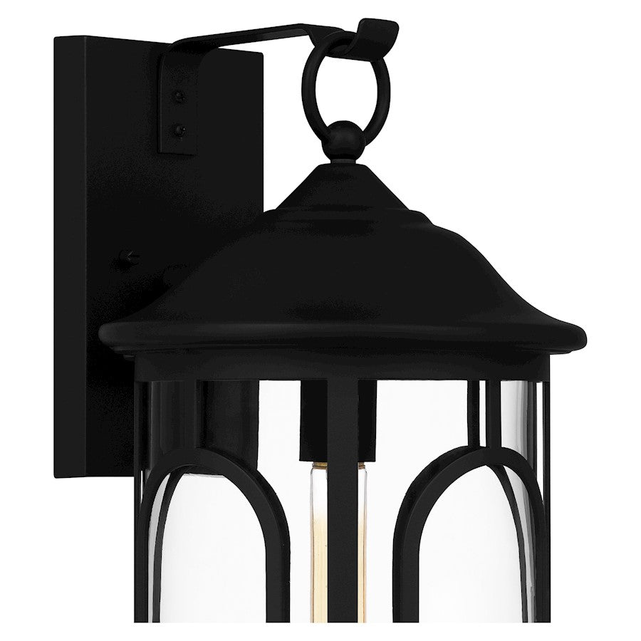 Brampton 1 Light Outdoor Lantern, Matte Black/Clear