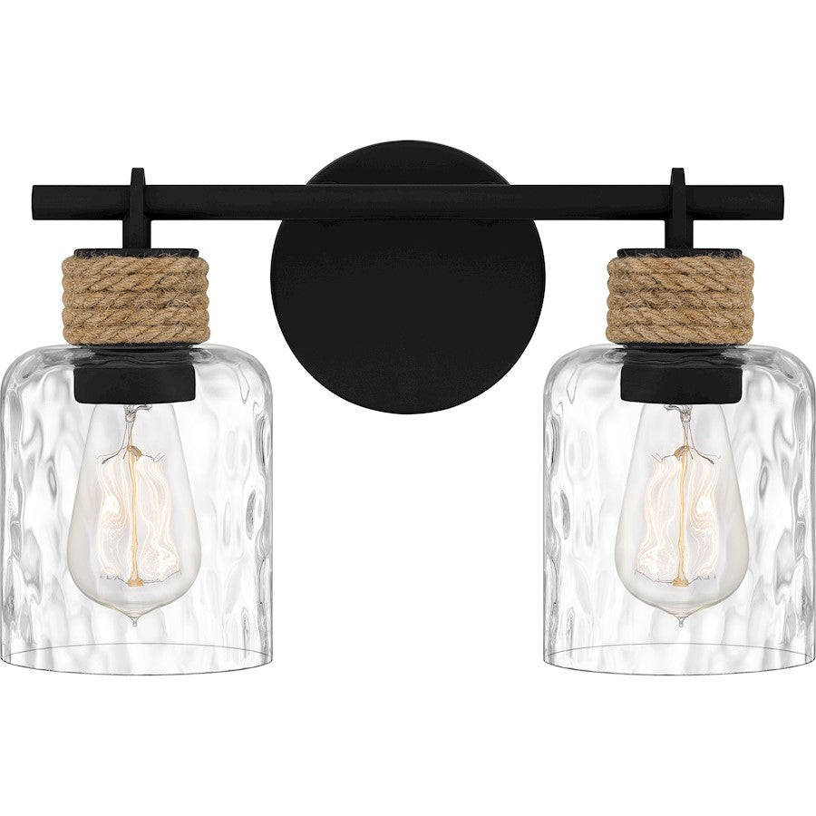 Baltic 2 Light Bath Light, Matte Black/Clear Water
