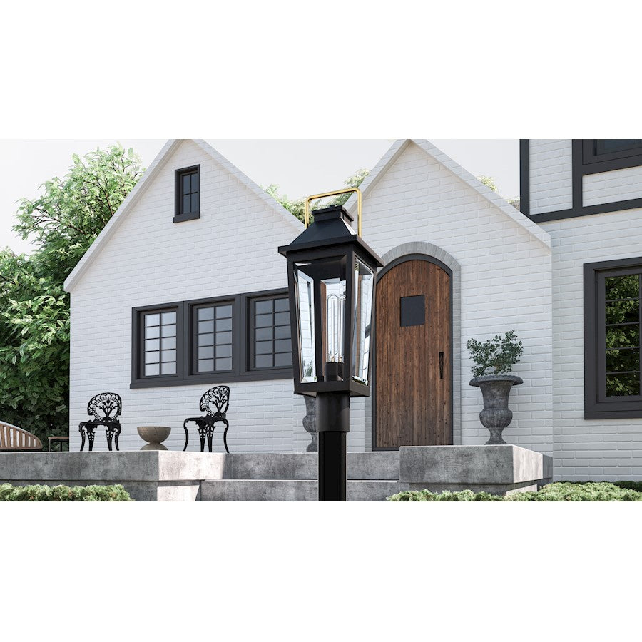 Buckley 1 Light 23" Outdoor Lantern, Black/Clear Beveled