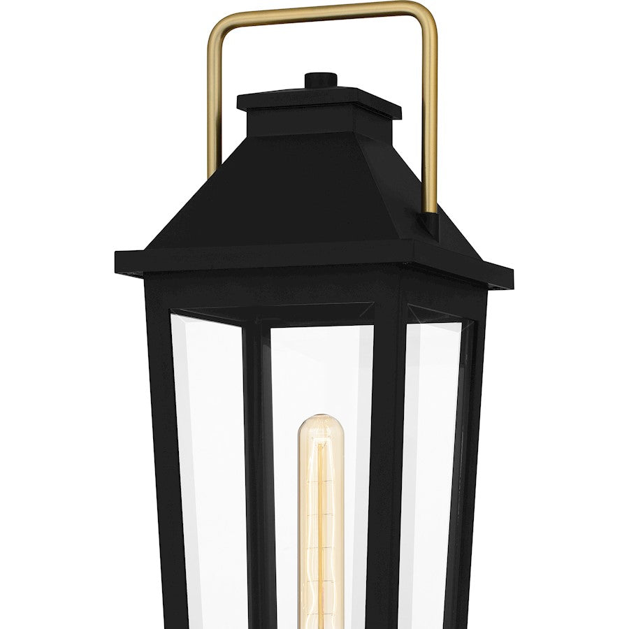 Buckley 1 Light 23" Outdoor Lantern, Black/Clear Beveled