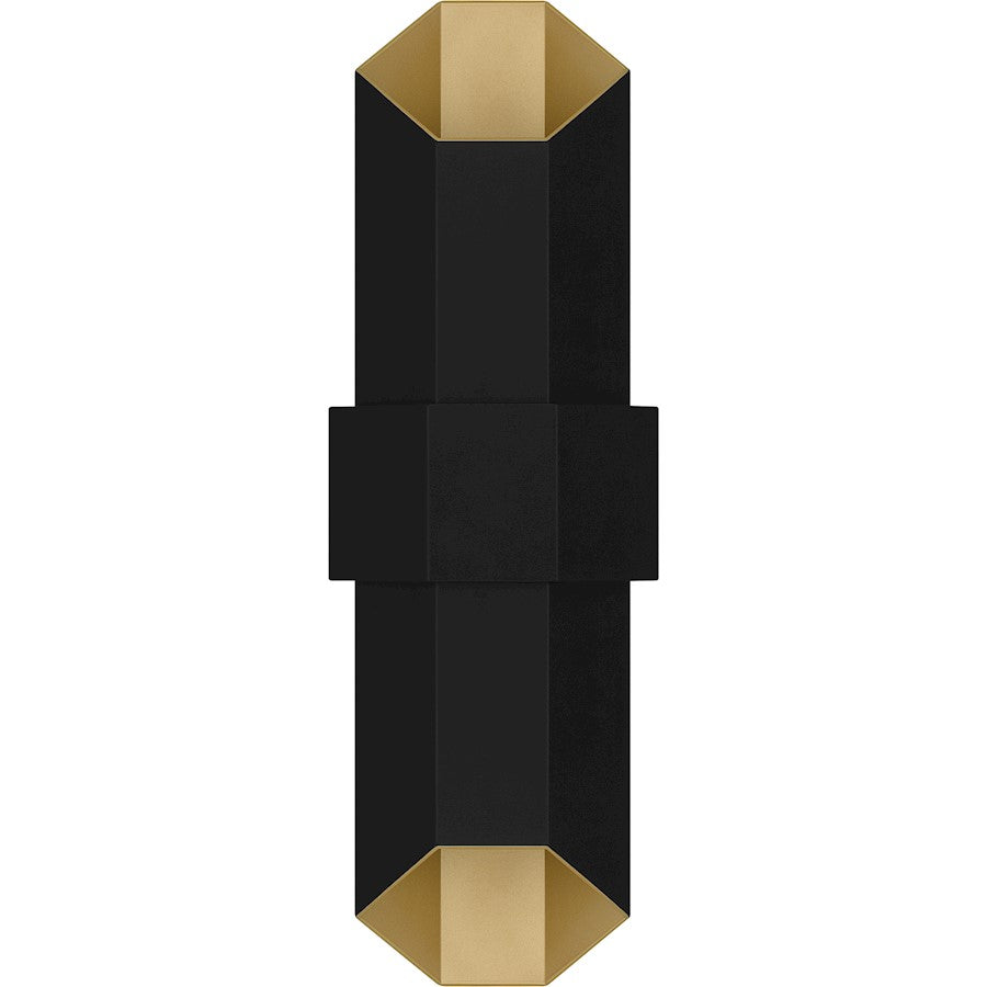 Chasm Outdoor Lantern, Matte Black Gold