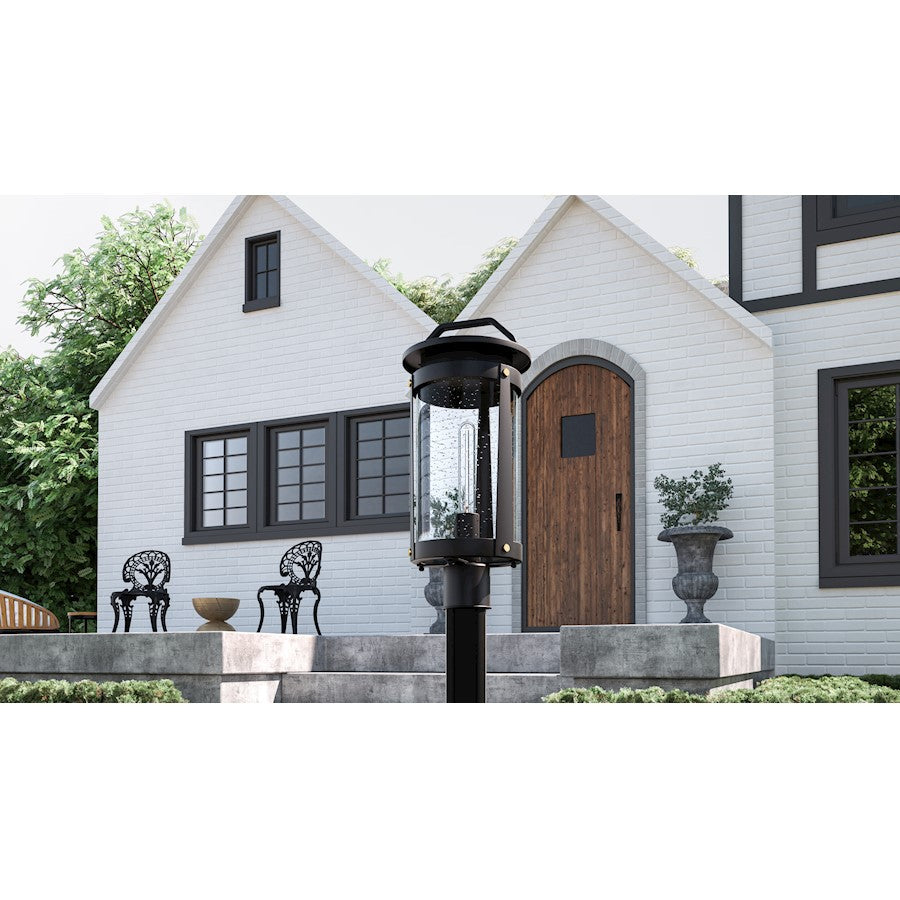 Clifton 1 Light 20" Outdoor Lantern, Earth Black/Clear Seedy