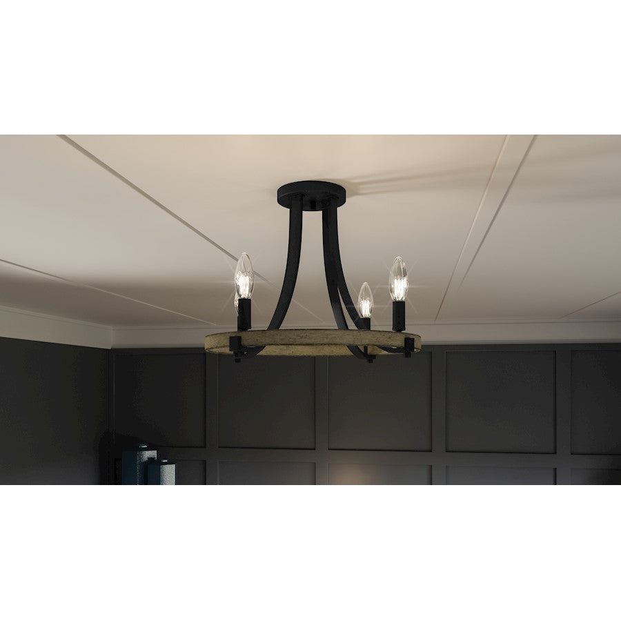 Colombes 4 Light Semi-Flush Mount, Grey Ash