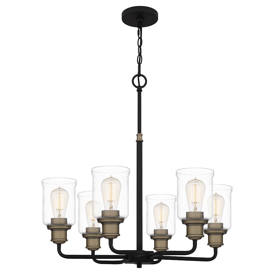 Cox Chandelier, Matte Black/Clear