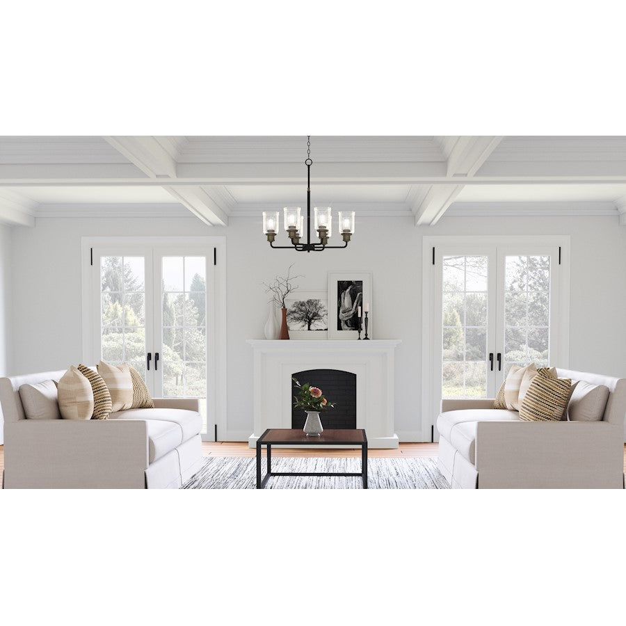 Cox Chandelier, Matte Black/Clear