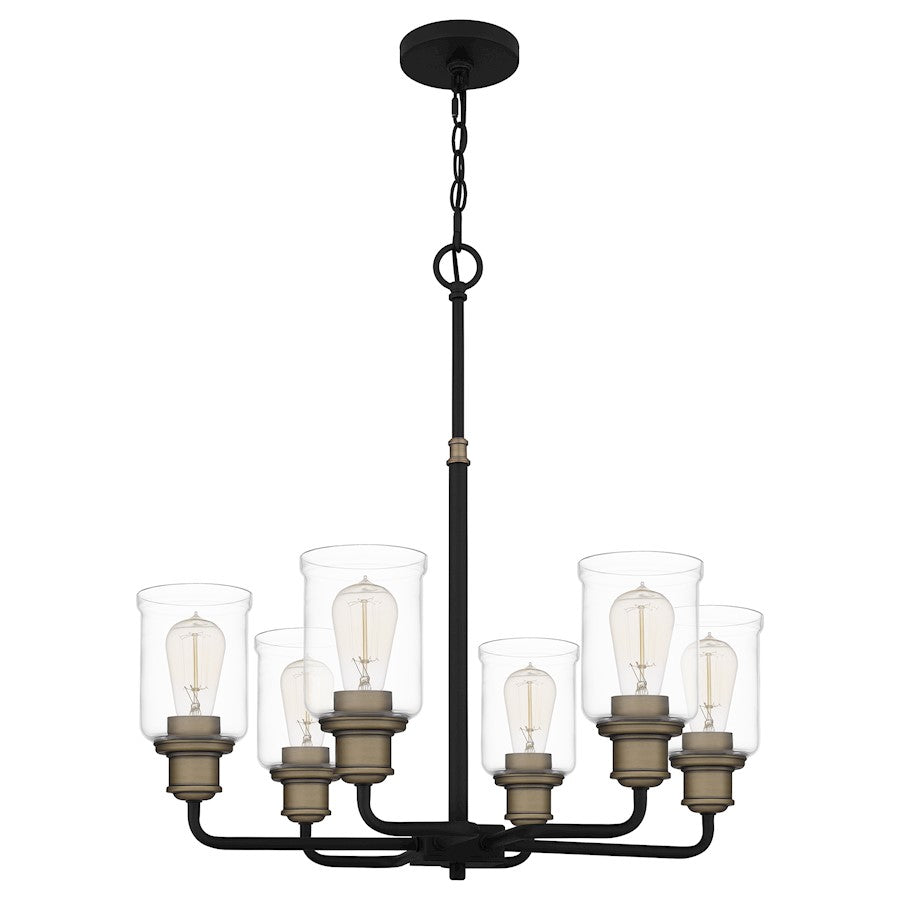 Cox Chandelier, Matte Black/Clear