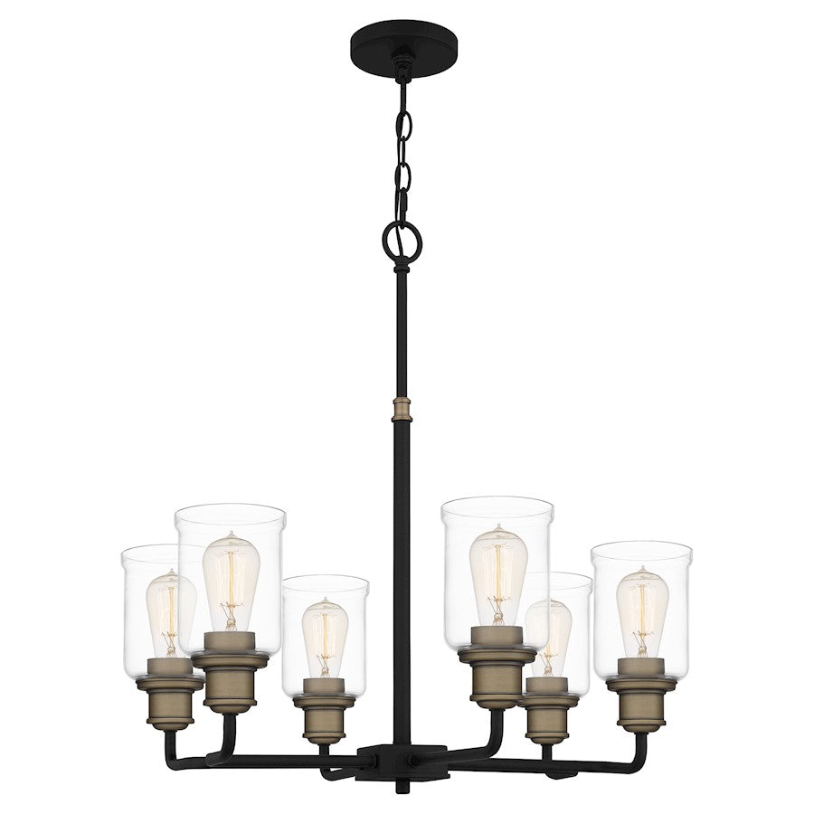Cox Chandelier, Matte Black/Clear