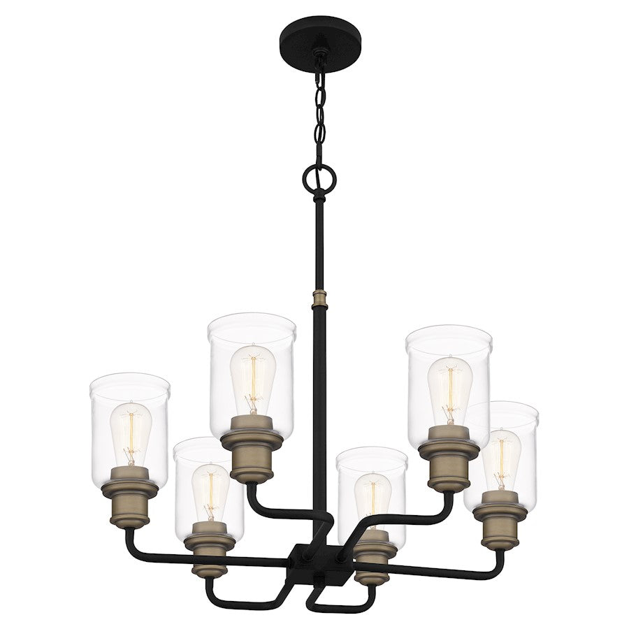Cox Chandelier, Matte Black/Clear