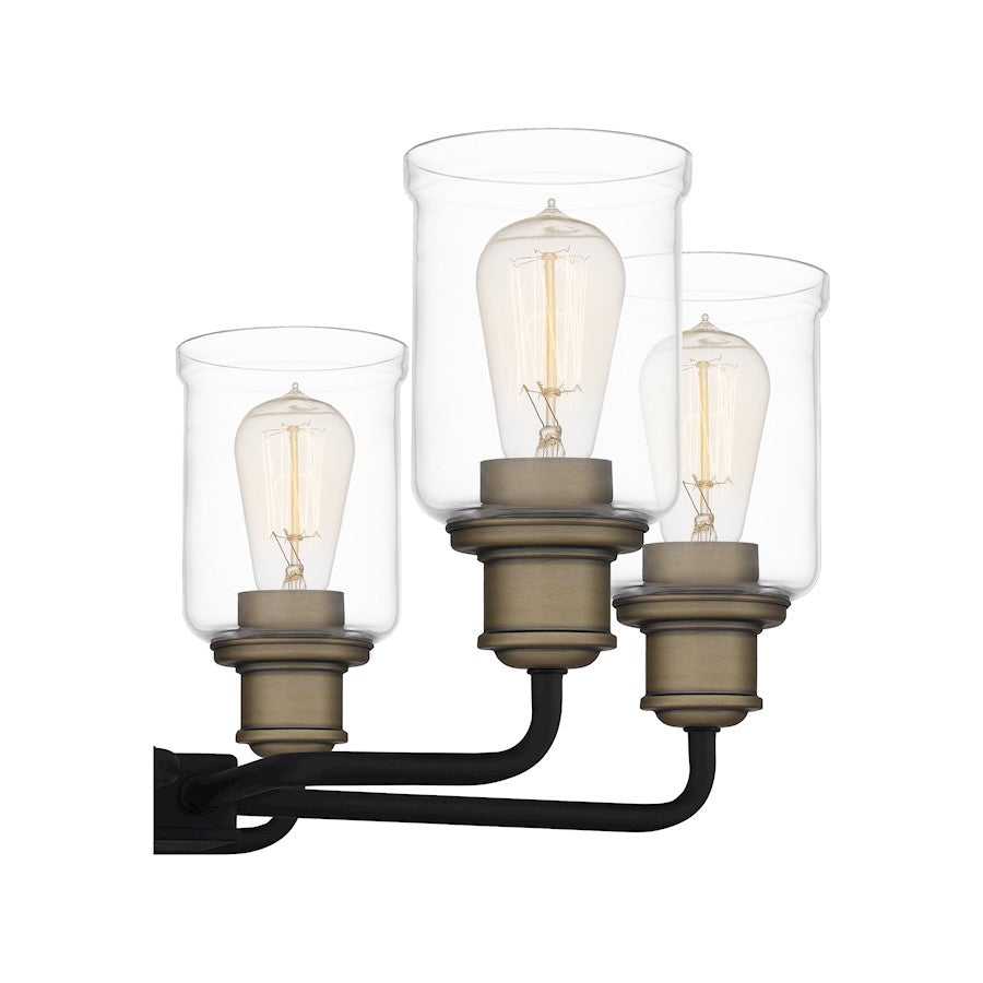 Cox Chandelier, Matte Black/Clear