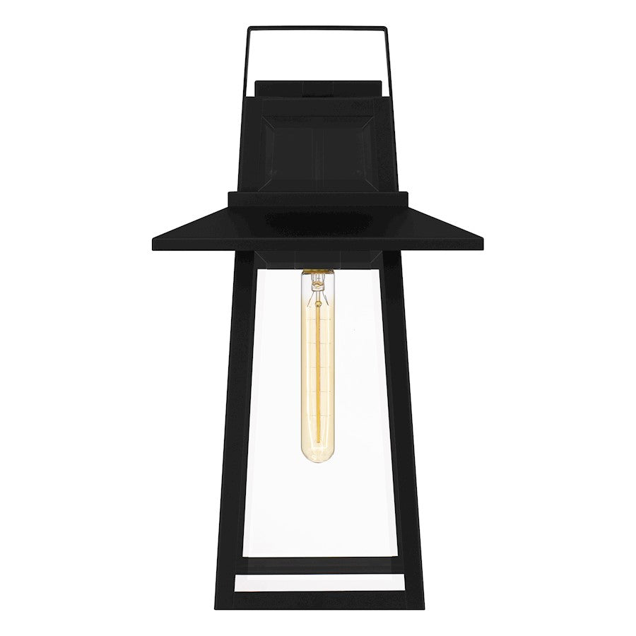 Devonport 1 Light Outdoor Lantern, Matte Black/Beveled