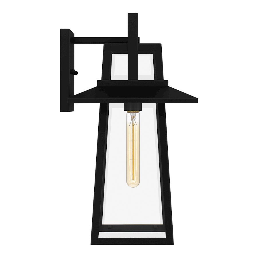 Devonport 1 Light Outdoor Lantern, Matte Black/Beveled
