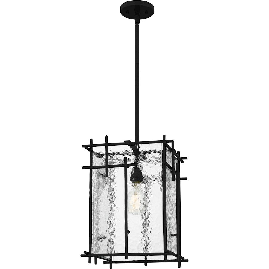 Daphne 1 Light Mini Pendant, Matte Black/Clear Ice
