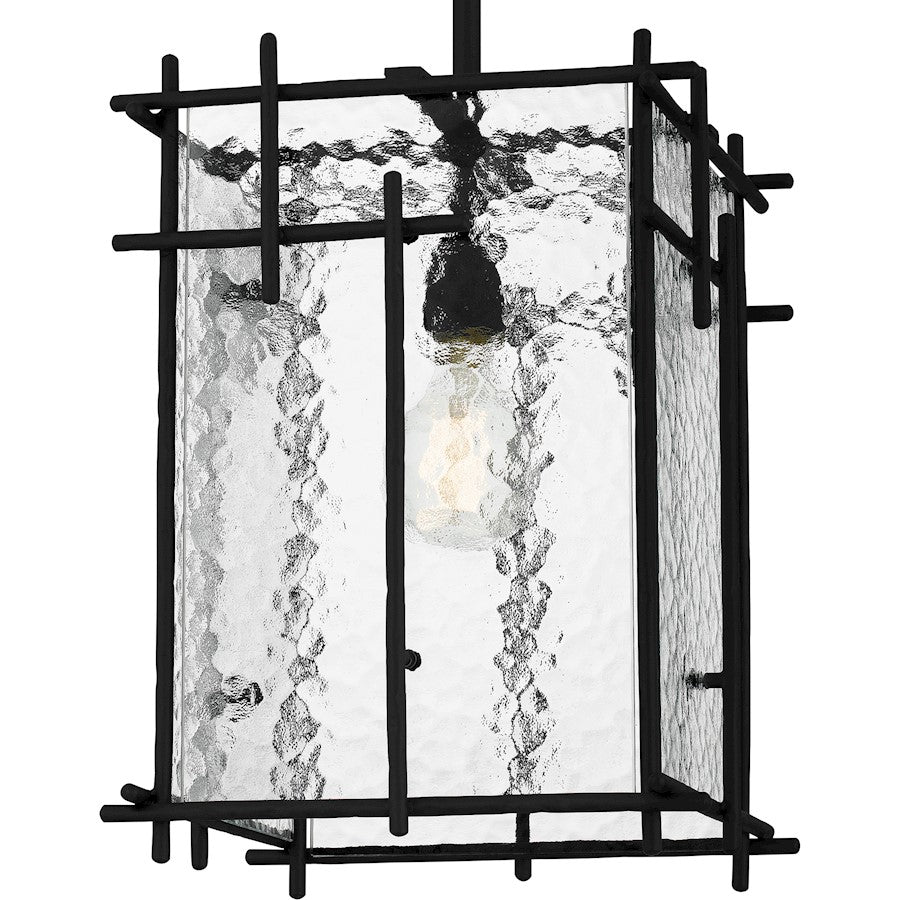 Daphne 1 Light Mini Pendant, Matte Black/Clear Ice