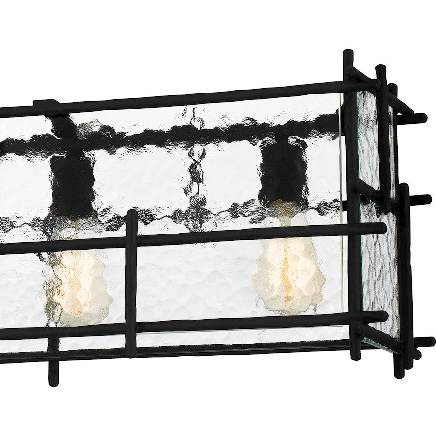 Daphne 5 Light Island Light, Matte Black/Clear Ice