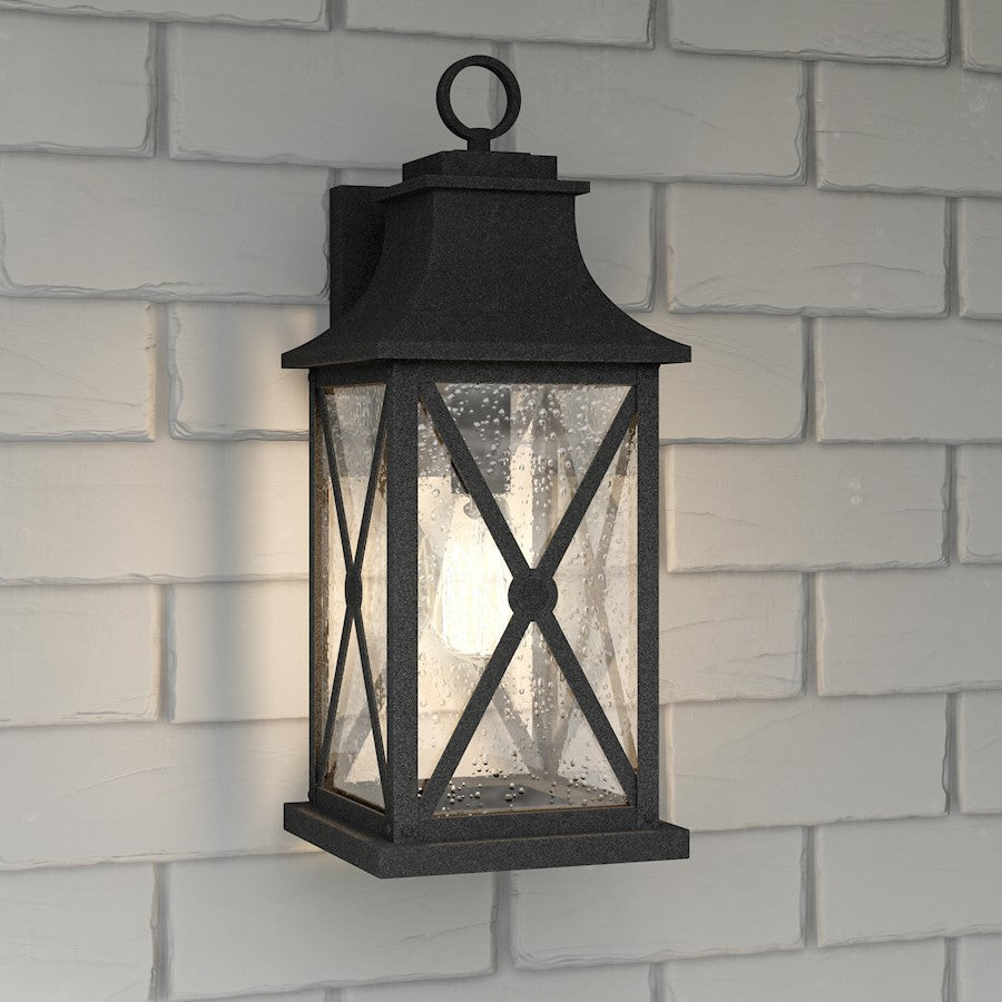 Ellerbee 1 Light Outdoor Wall Mount, Mottled Black