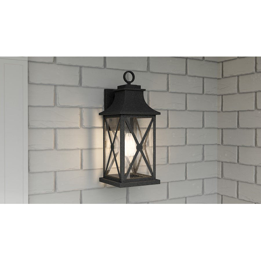 Ellerbee 1 Light Outdoor Wall Mount, Mottled Black