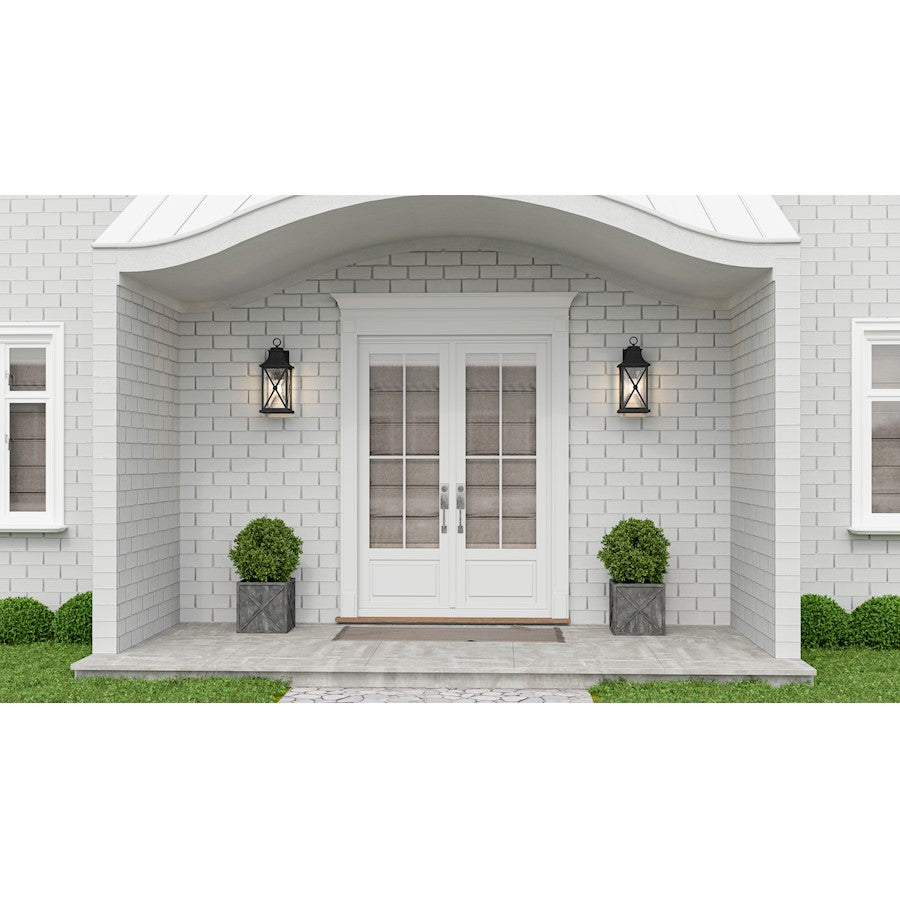 Ellerbee 1 Light Outdoor Wall Mount, Mottled Black