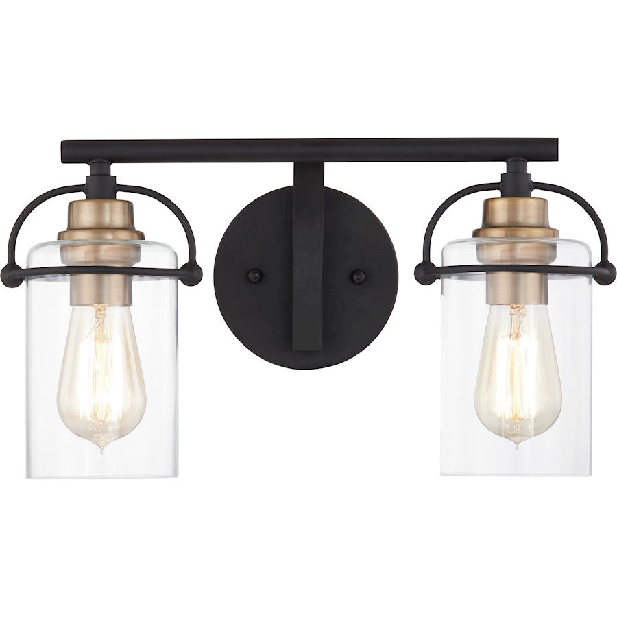 Emerson 2 Light Bath Vanity, Matte Black