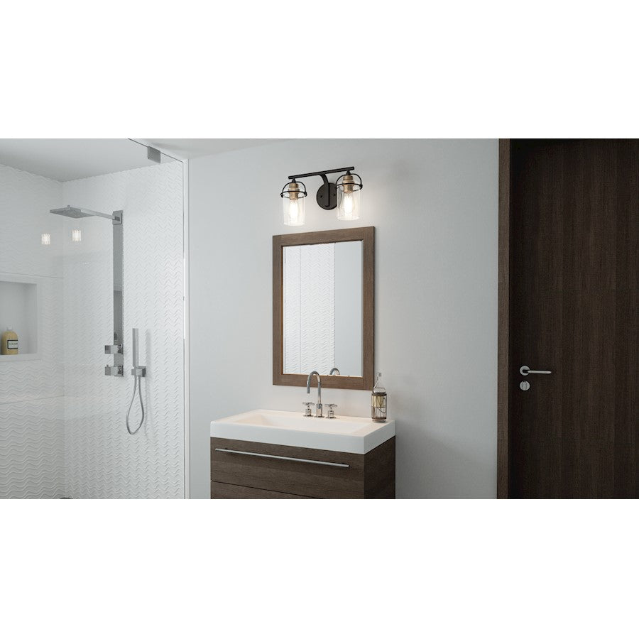 Emerson 2 Light Bath Vanity, Matte Black