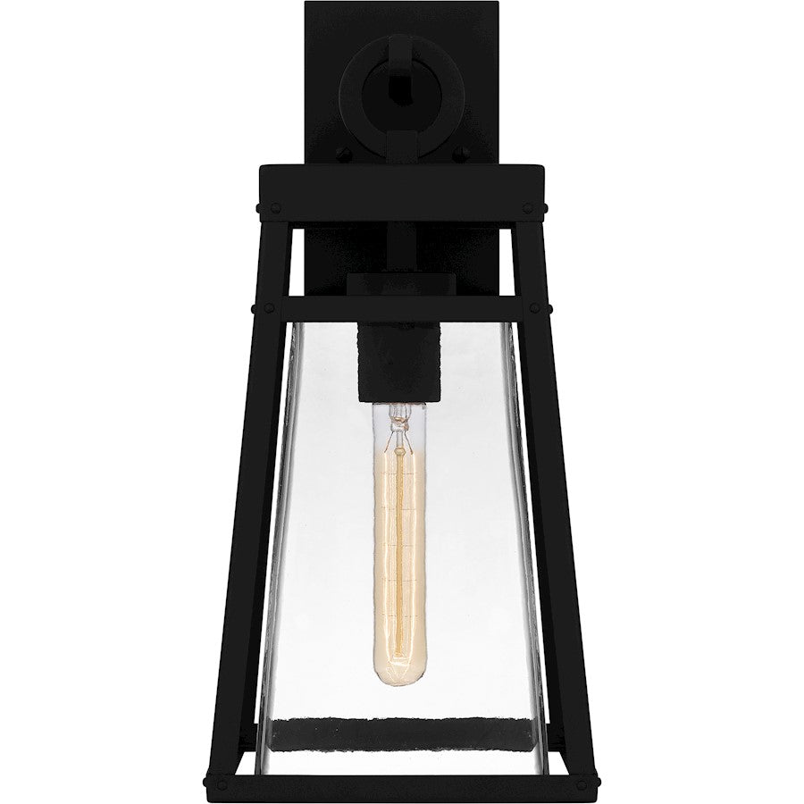 Godfrey 1 Light Outdoor Lantern, Matte Black/Clear Rain