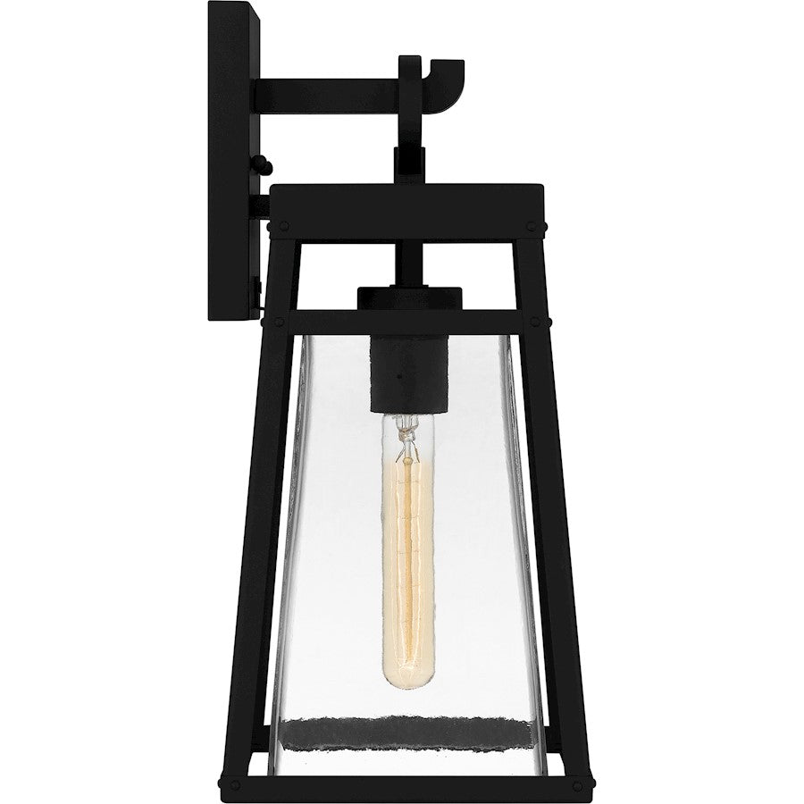 Godfrey 1 Light Outdoor Lantern, Matte Black/Clear Rain