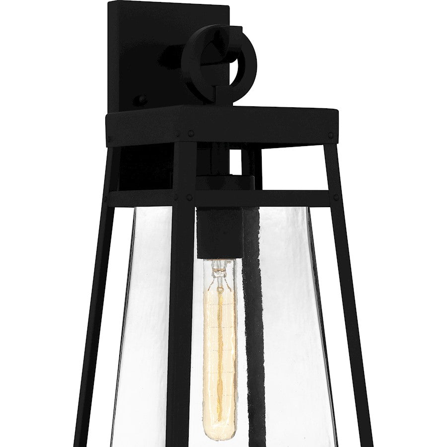 Godfrey 1 Light Outdoor Lantern, Matte Black/Clear Rain