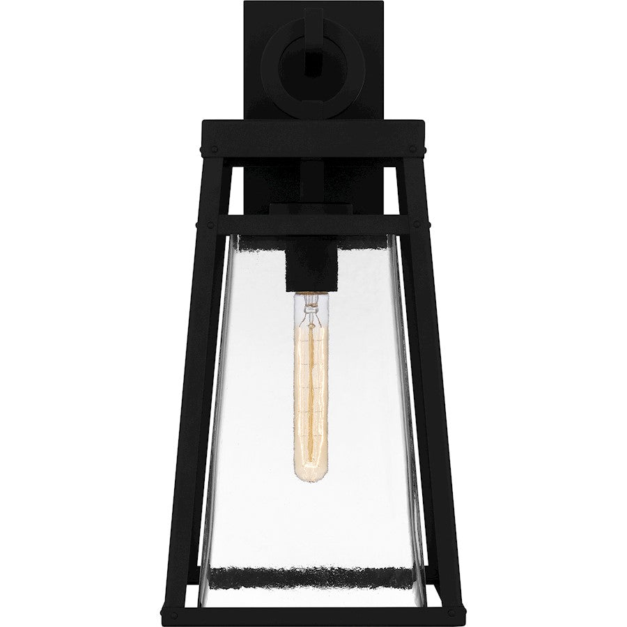 Godfrey 1 Light Outdoor Lantern, Matte Black/Clear Rain