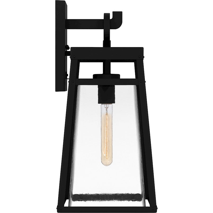 Godfrey 1 Light Outdoor Lantern, Matte Black/Clear Rain