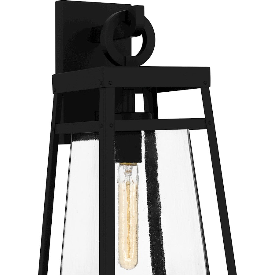 Godfrey 1 Light Outdoor Lantern, Matte Black/Clear Rain