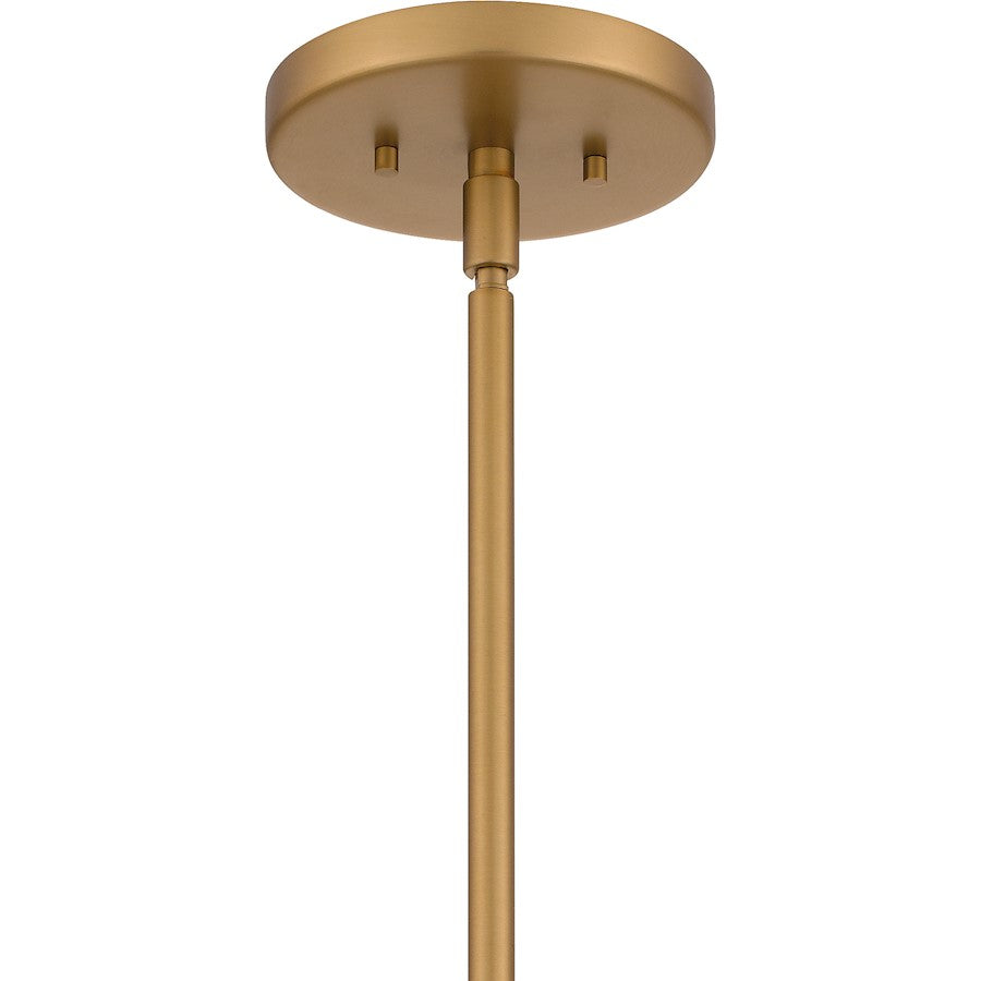 Glinda 4 Light Pendant, Brushed Weathered Brass/Clear Glass