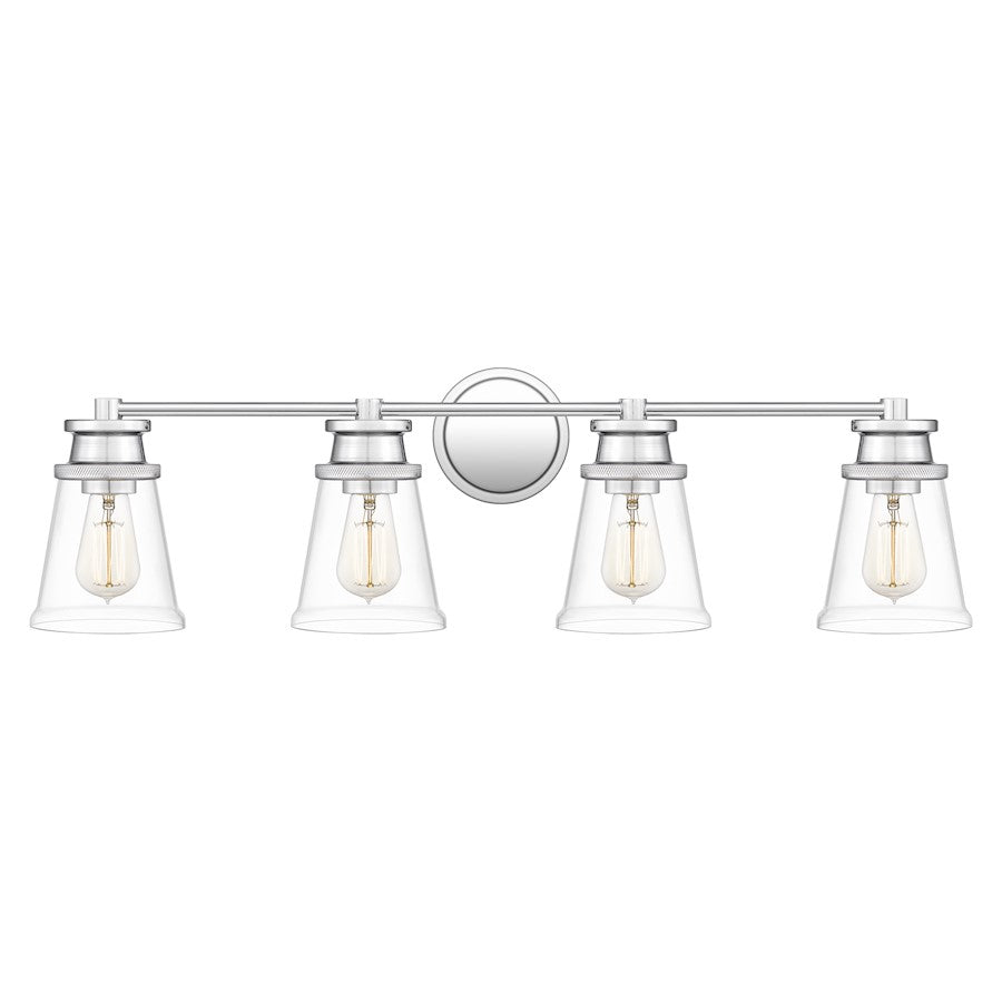 Haverfield 4 Light Bath Vanity, Polished Chrome/Clear