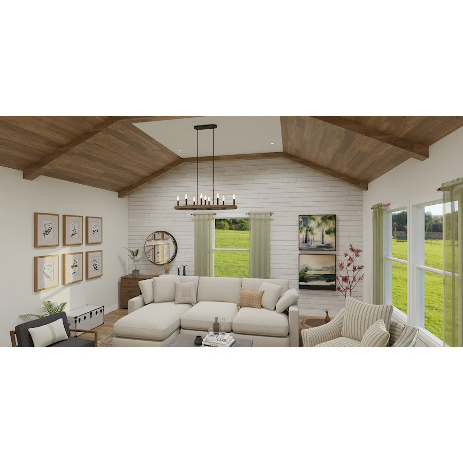 Hendrix 9 Light Island Light, Matte Black