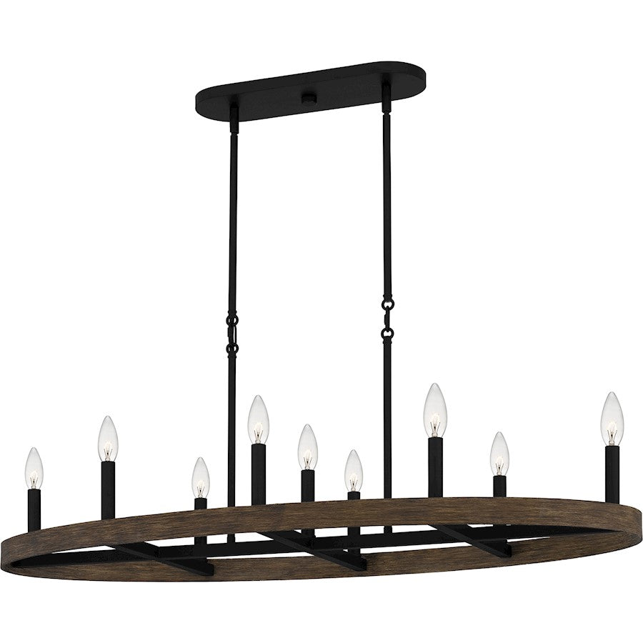 Hendrix 9 Light Island Light, Matte Black
