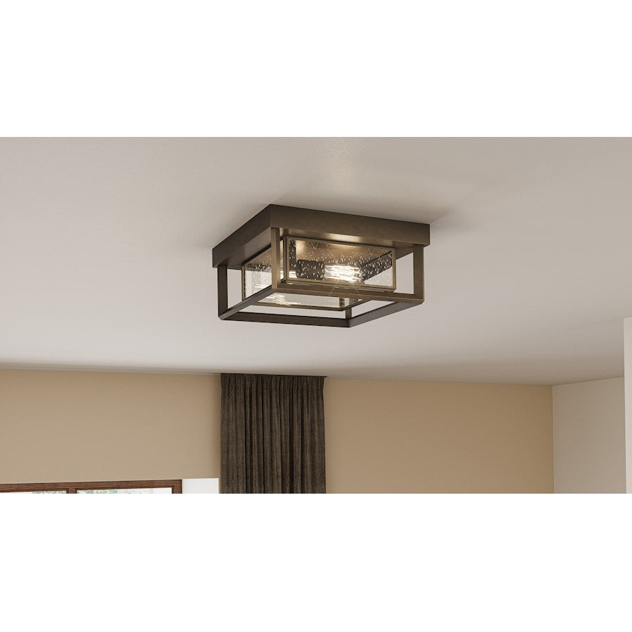 Infinger 2 Light Semi-Flush Mount, Clear Seeded