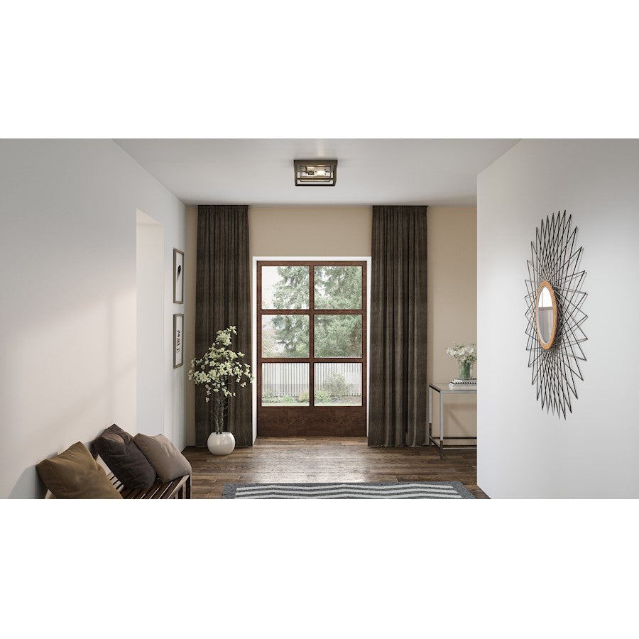 Infinger 2 Light Semi-Flush Mount, Clear Seeded
