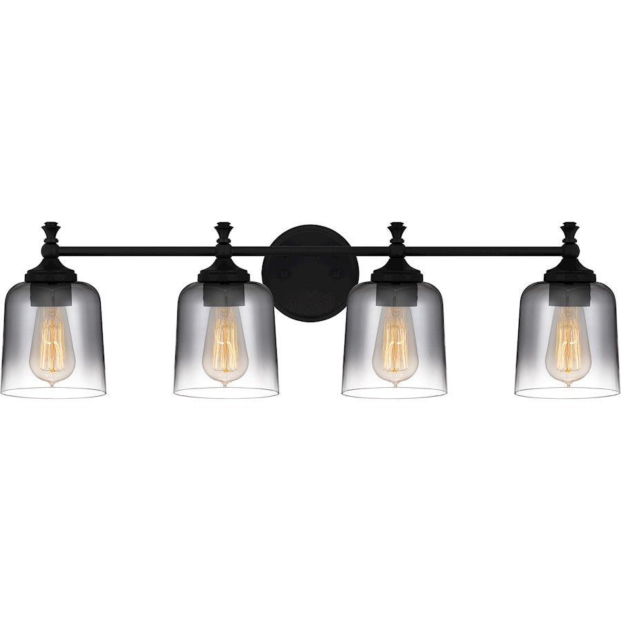 Jenson 4 Light Bath Light, Matte Black/Smoke