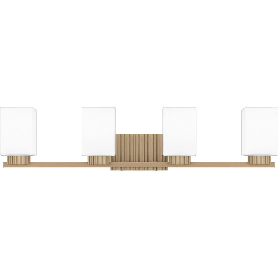 Quoizel Joyner 4 Light Bath Light, Bronze Gold/Opal Etched - JOY8632BGD