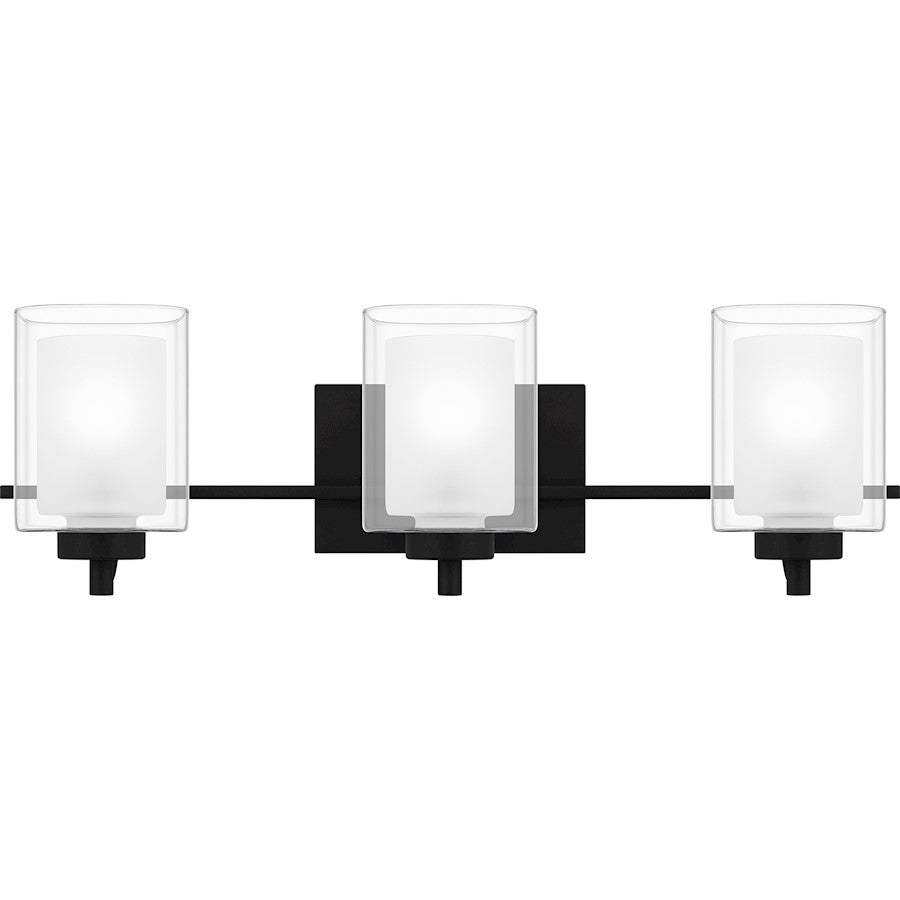 Kolt 3 Light Bath Light, Clear/Sandblasted Interior