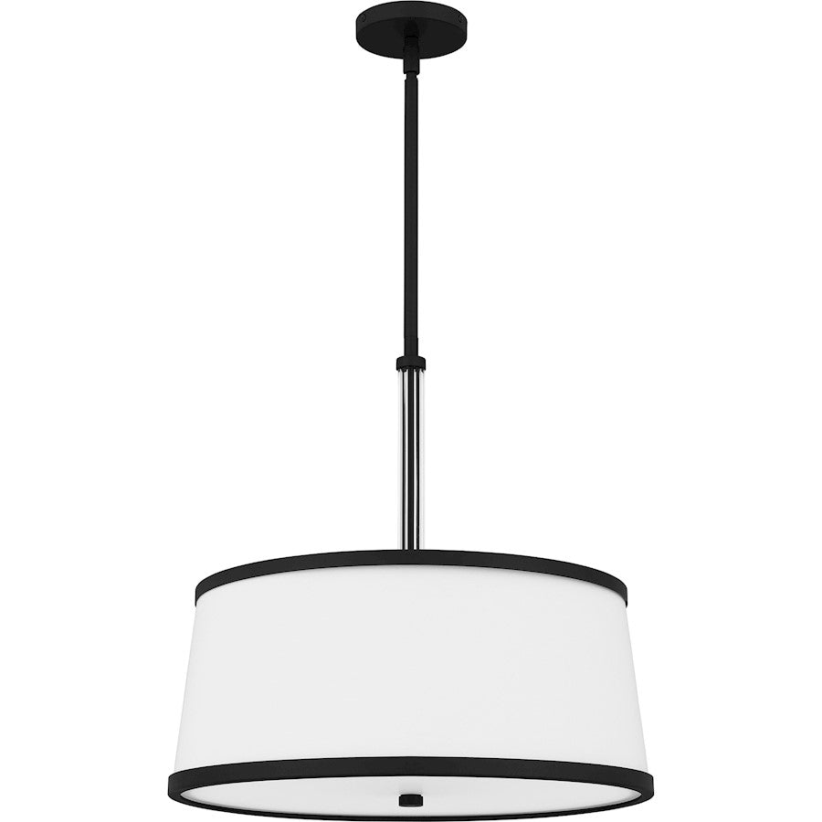 Kylen Pendant, Matte Black/Egg Shell Fabric