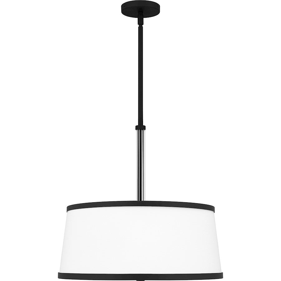 Kylen Pendant, Matte Black/Egg Shell Fabric